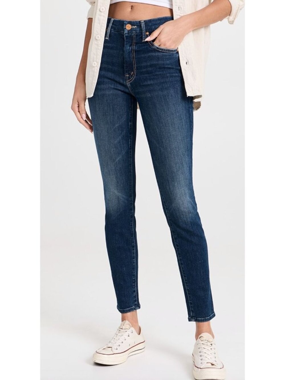 Mother High Waisted Looker Teaming Up Skinny Jeans Size 24